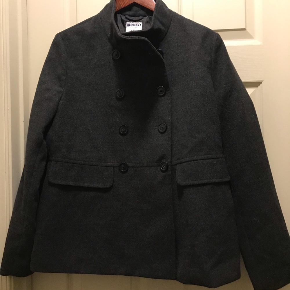 Large gray pea coat